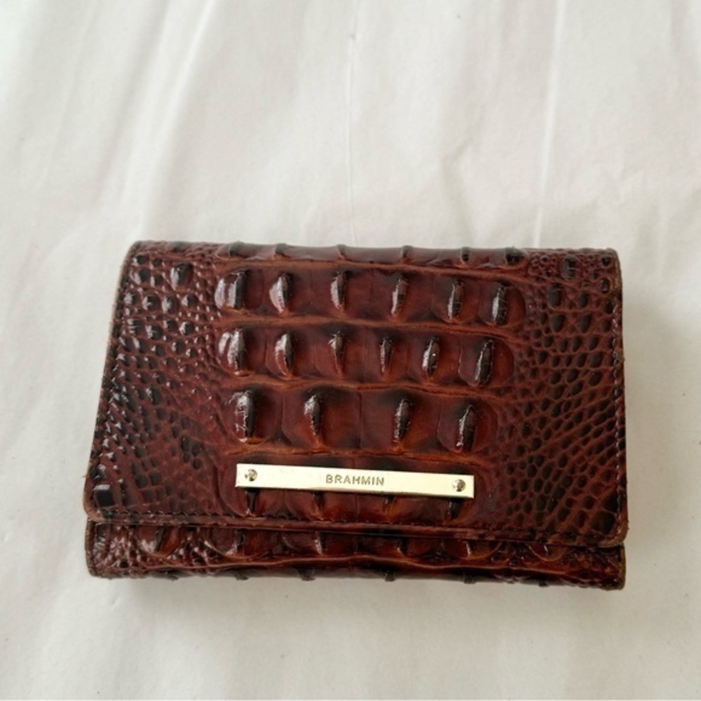 Brahmin Cordelia Brown‎ Pecan Melbourne Croc Embossed Wallet - Picture 3 of 16